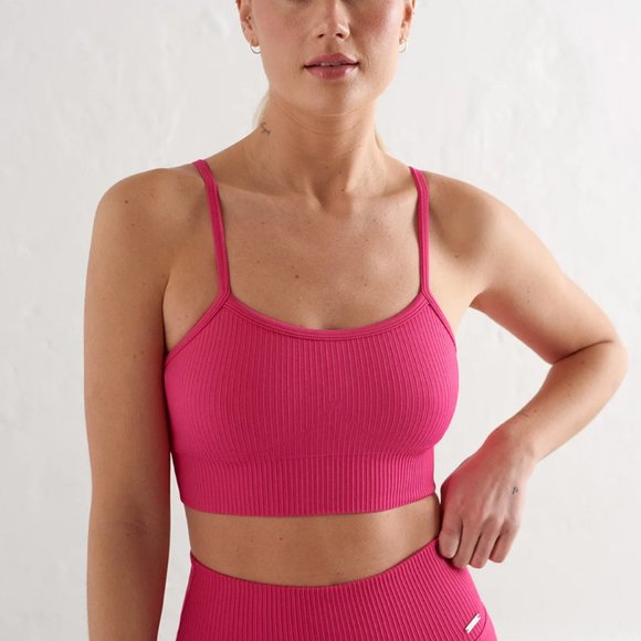 AIMN Pink Crop Top & Seamless tights set - Picture 1 of 5